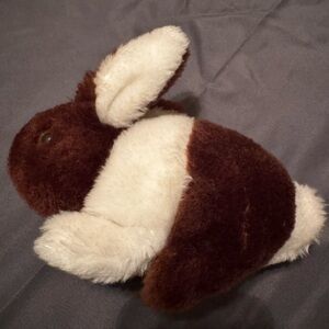 Vintage 1974 Brown and White Bunny Plush Toy